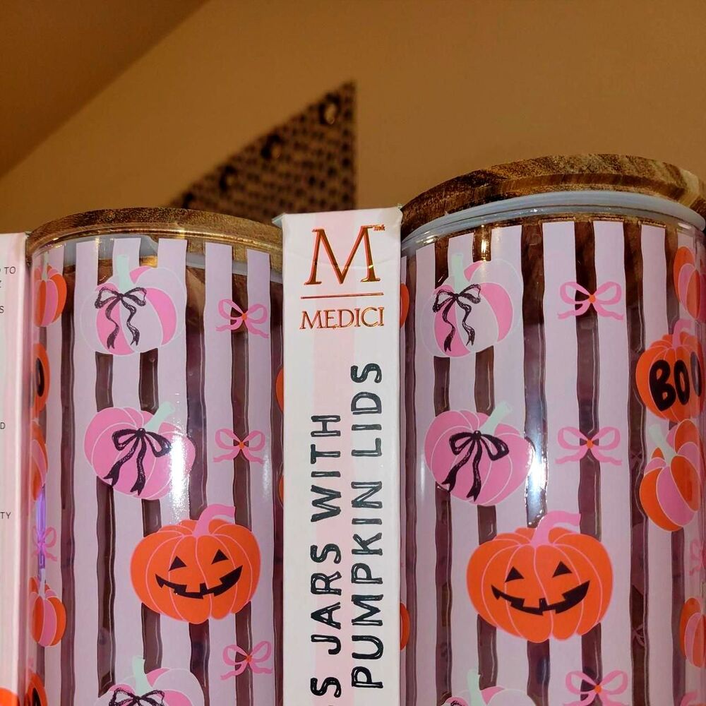 Halloween Medici pink trendy glass containers